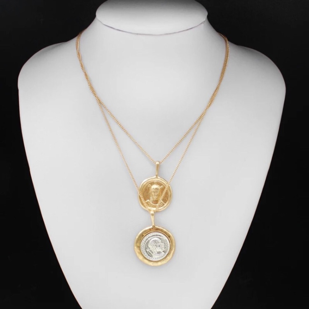 COPY - Coin Pendant Vintage Double Chain Layered … - Picture 6 of 8